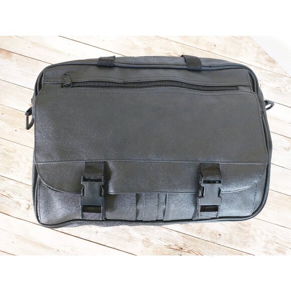 Unisex Messenger Laptop Bag Black Work School Bag Detachable Strap Top Handles - Picture 11 of 12